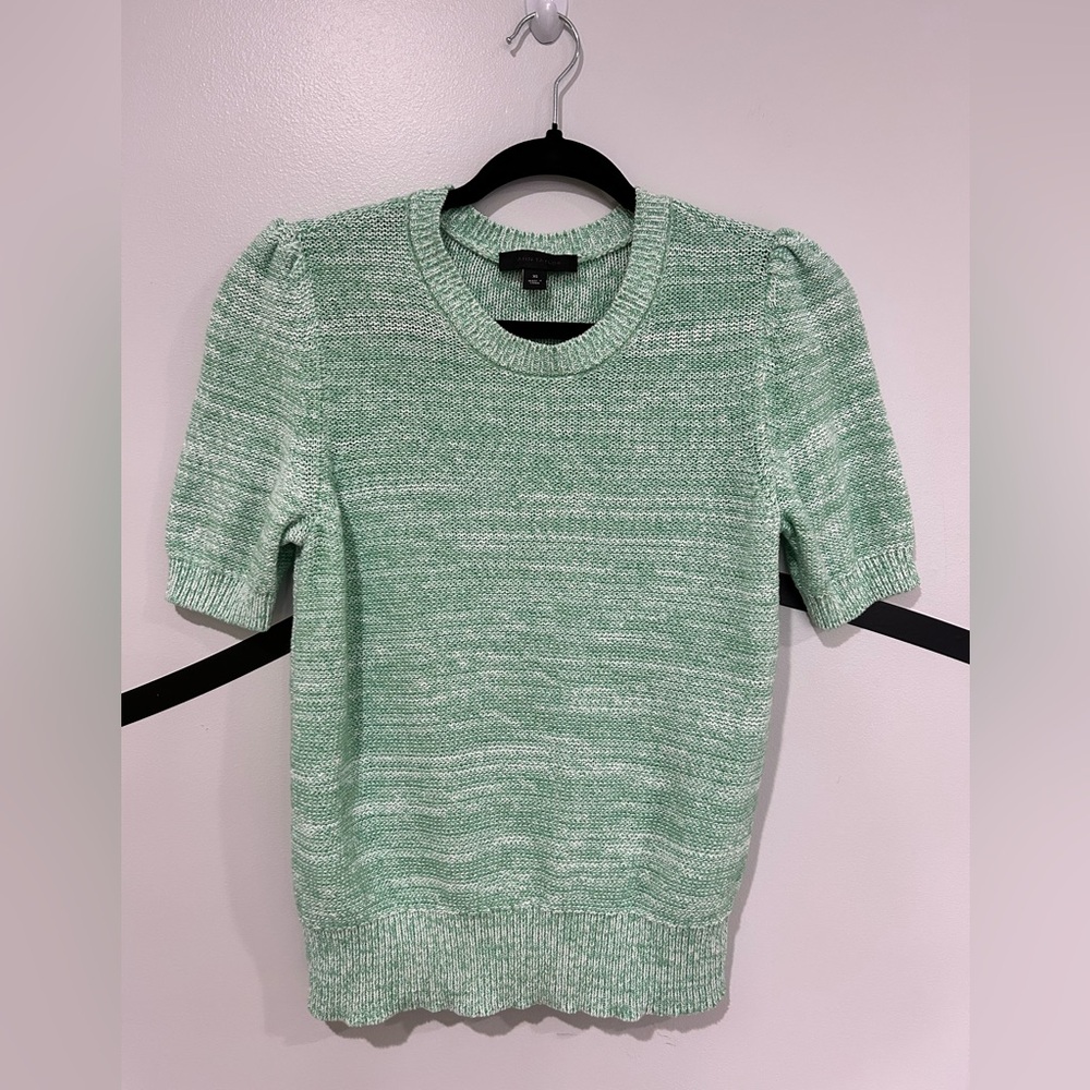 XS Ann Taylor Mint Green Short Sleeve Knit Sweater